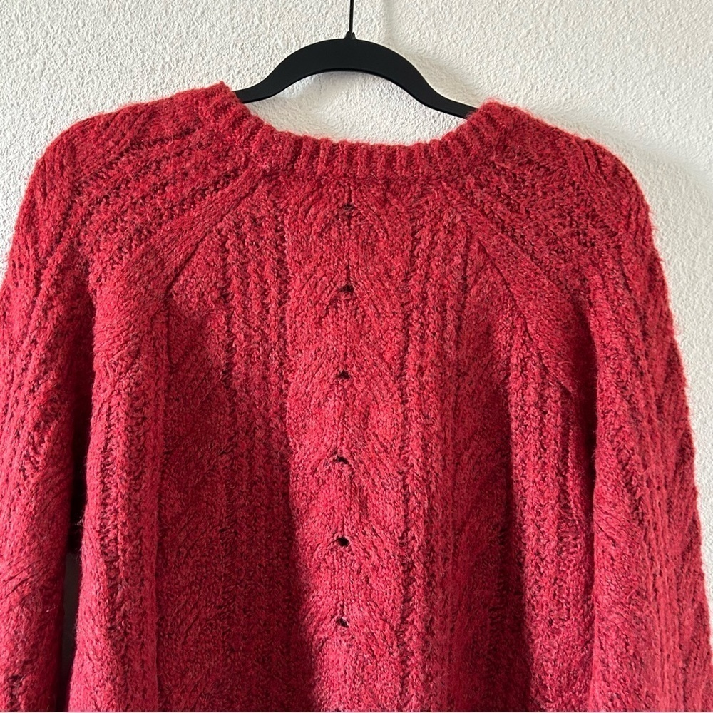 Universal Thread Women’s Knit Sweater Large Burnt Burgundy Flare Sleeves Boho - Picture 11 of 13